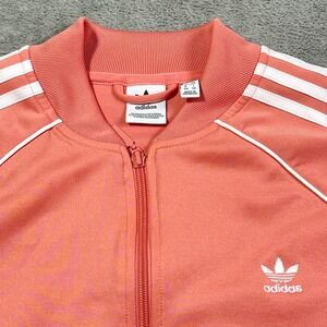 Adidas Track Jacket Salmon Pink Full Zip‎ 3 Stripe Sportswear Women's Large